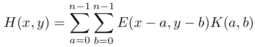 Equação do calculo da convolução.